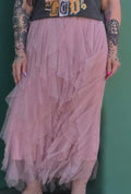 Layered Polka Dot Mesh Skirt