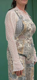 Apricot Mock Neck Lace Mesh