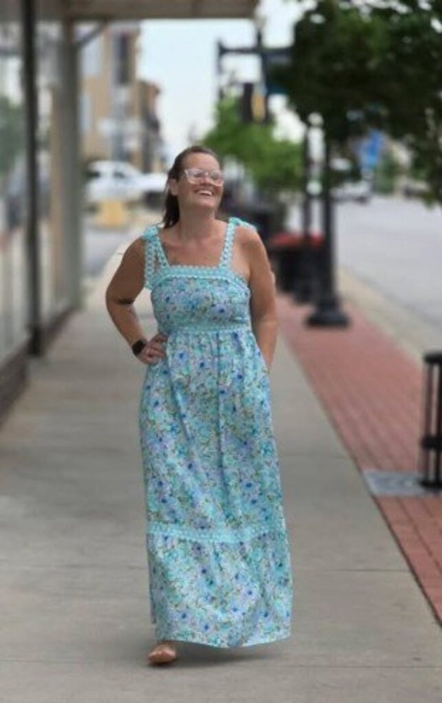 Green Floral Lace Sundress