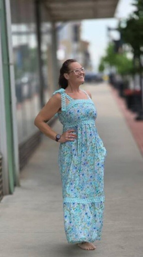 Green Floral Lace Sundress