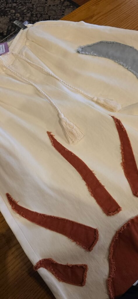 Sun Moon Star Patch Wide Leg Pant