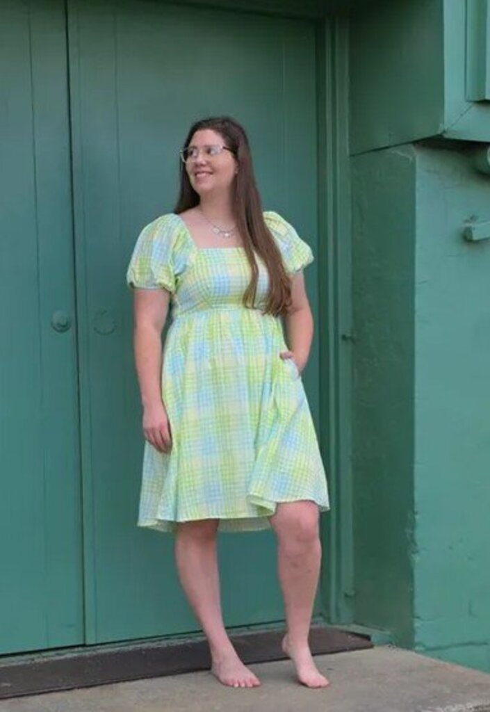 Gingham Puff Sleeve Dress