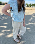 Khaki Stripe Barrel Jean